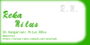 reka milus business card